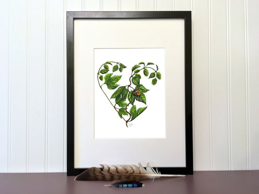Illustration originale - Coeur de houblon