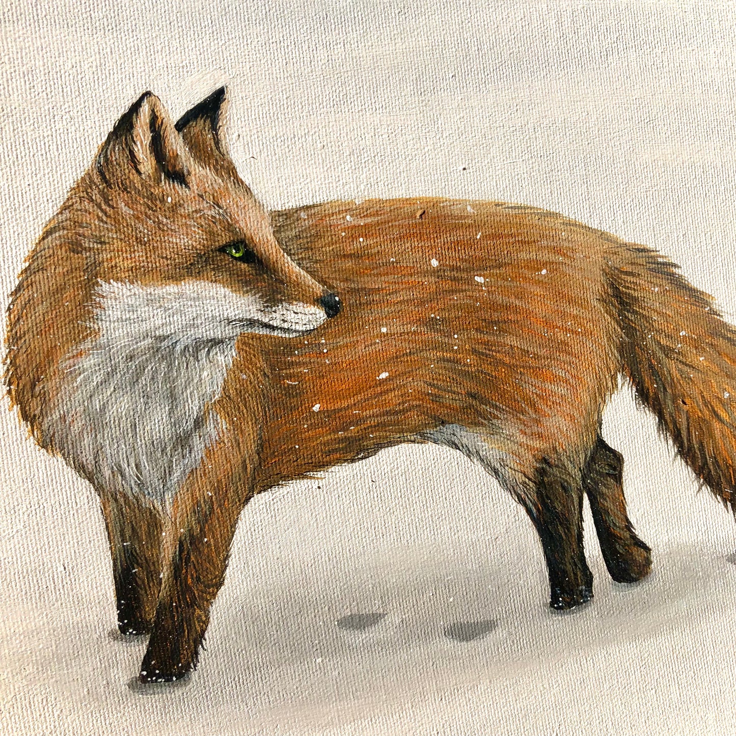 Peinture originale - Le renard solitaire